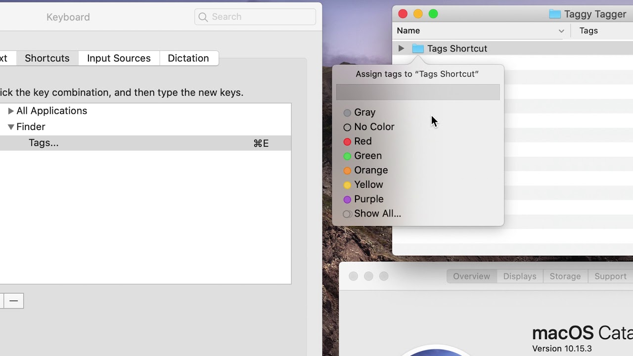 shortcut for tagging photo on mac